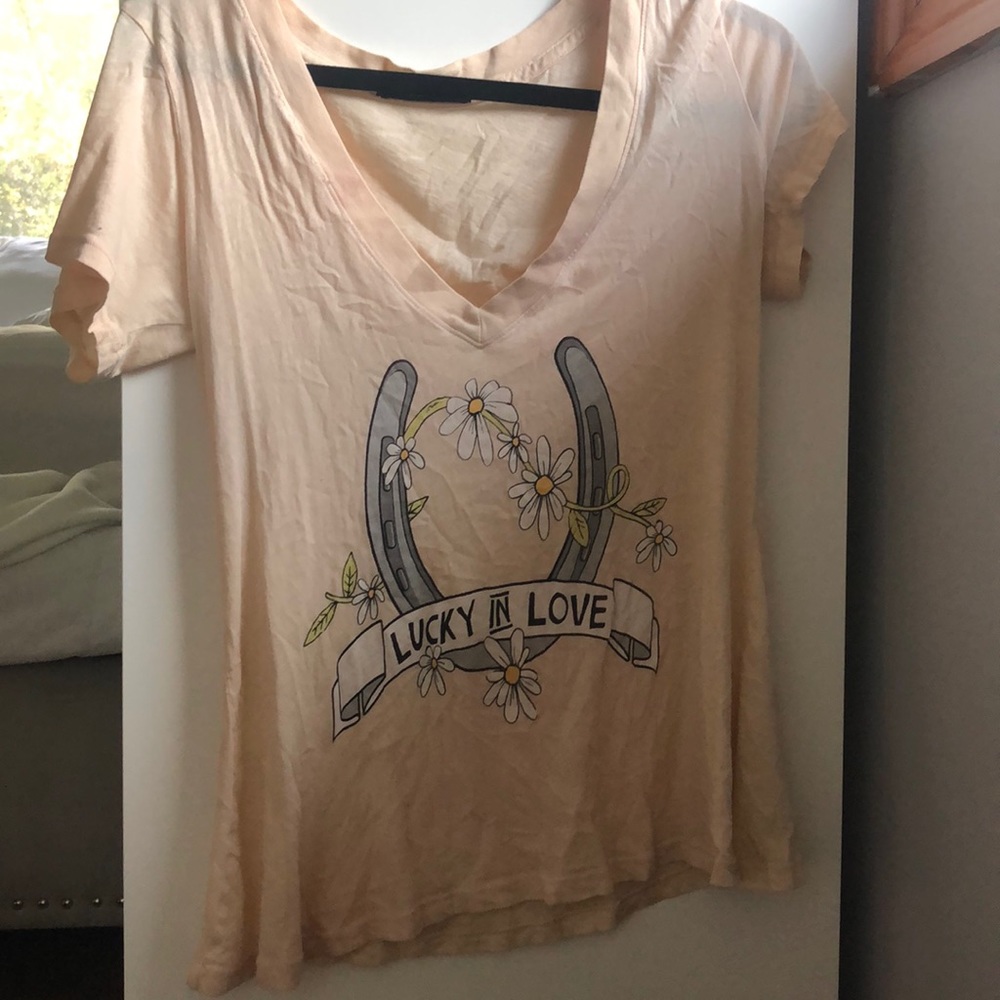 WILDFOX LUCKY IN LOVE HORSE SHOE FLOWY T SHIRT